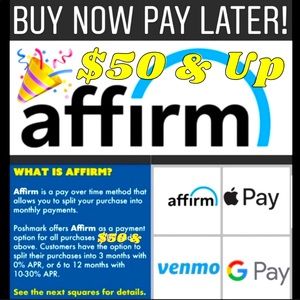 You can BUY NOW and PAY LATER with Affirm !! 😍😍🎉🎉🎉🎉👏👏👏🌺🌺